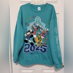 Disney Cruise Line 2025 Sweatshirt Crew Mickey Pluto, Goofy, Donald, Chip Dale